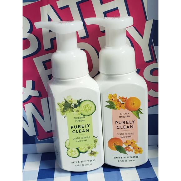 BBW Purely Clean Cucumber & Mandarin Gentle Foaming Hand Soap 2 Pack - Picture 1 of 3